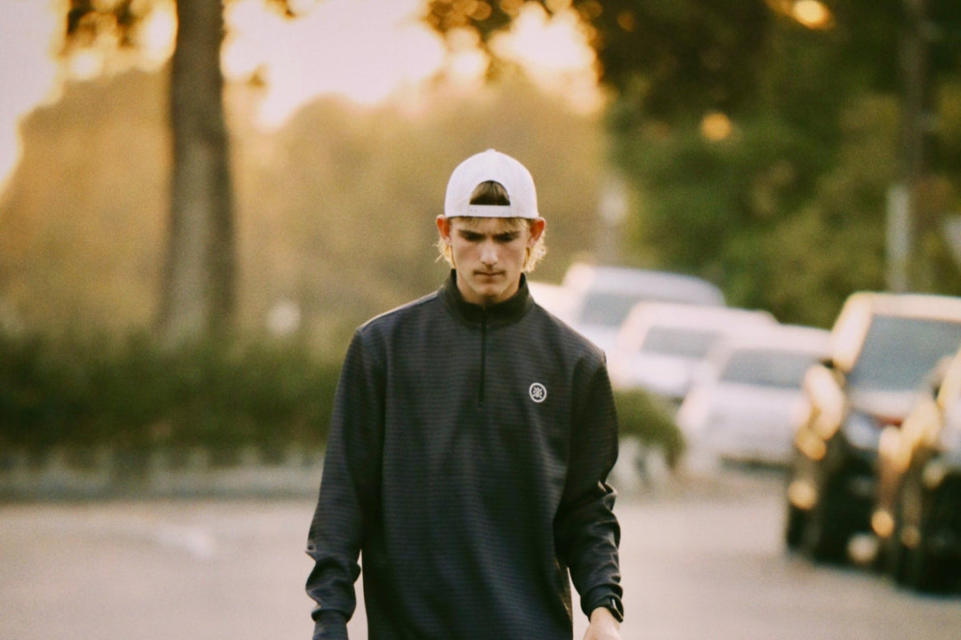 Black Stripe Quarter Zip - Axxa golf