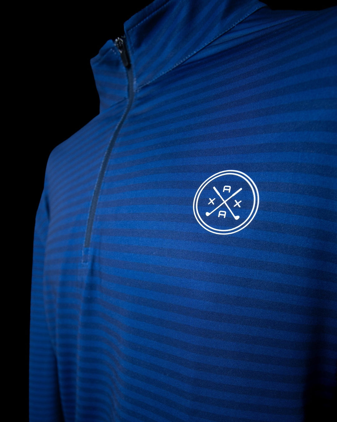 Blue Stripe Quarter Zip - Axxa golf