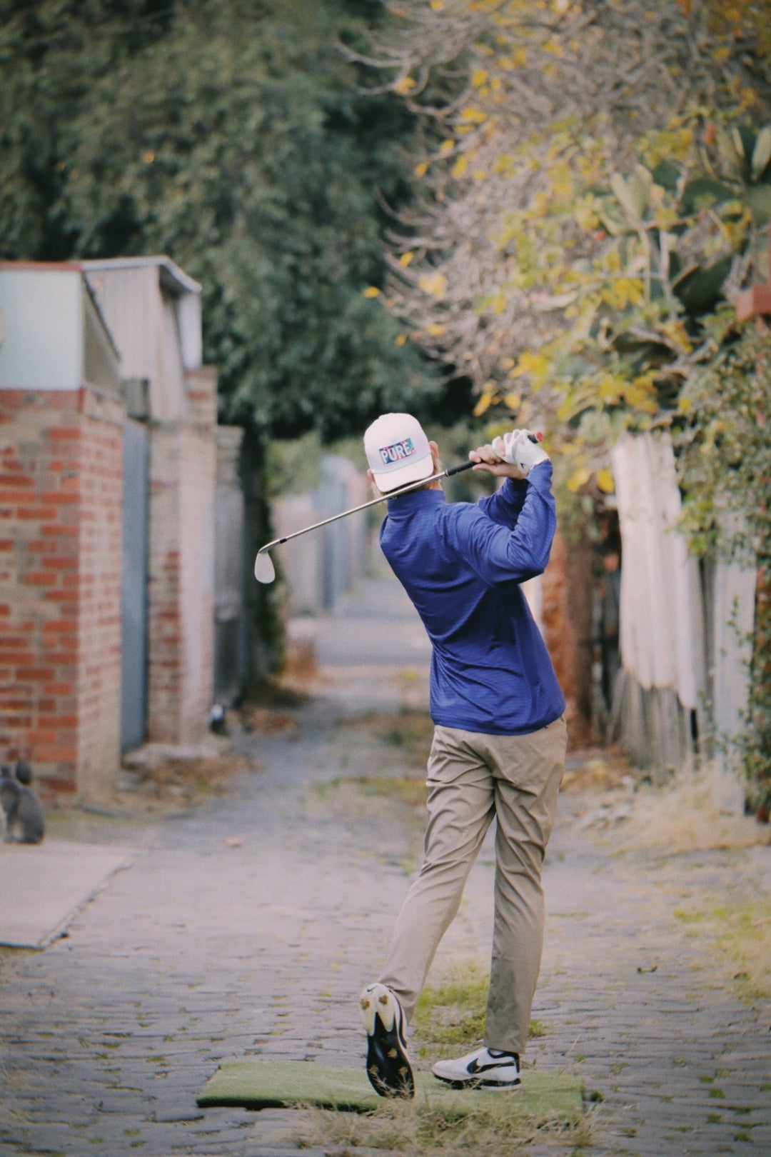 Blue Stripe Quarter Zip - Axxa golf